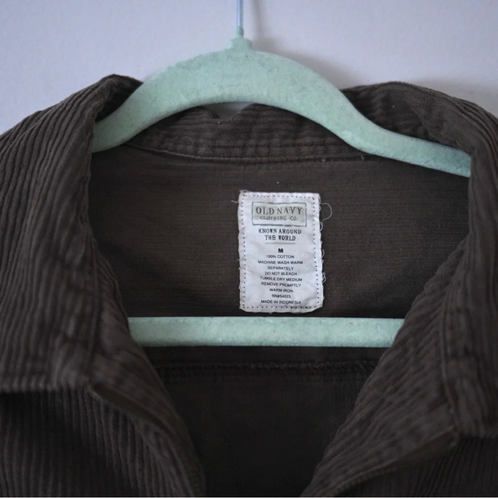 Vintage 90’s Old Navy Brown Fringe Zipped Corduroy Jacket Size M(men’s) Y2K Boho - Picture 10 of 10